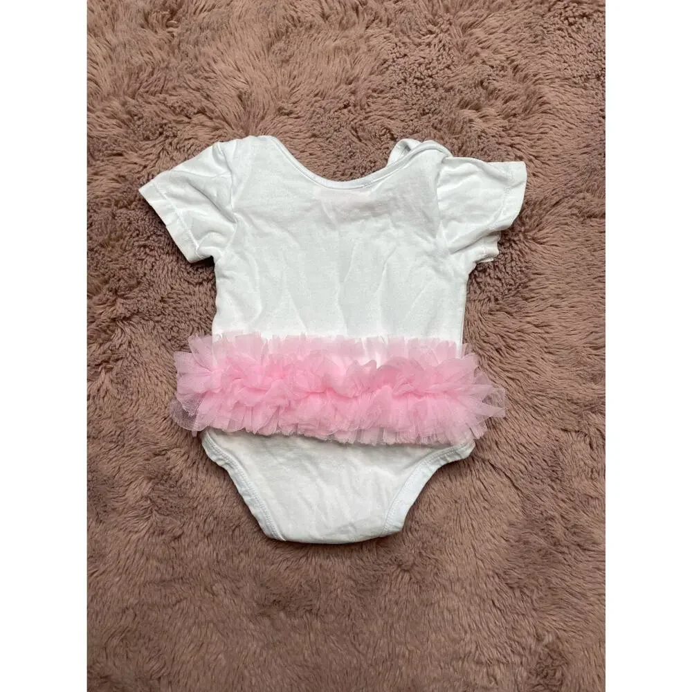 Some Bunny Loves Me Easter Tutu Onesie and Matching socks size 6-9mo